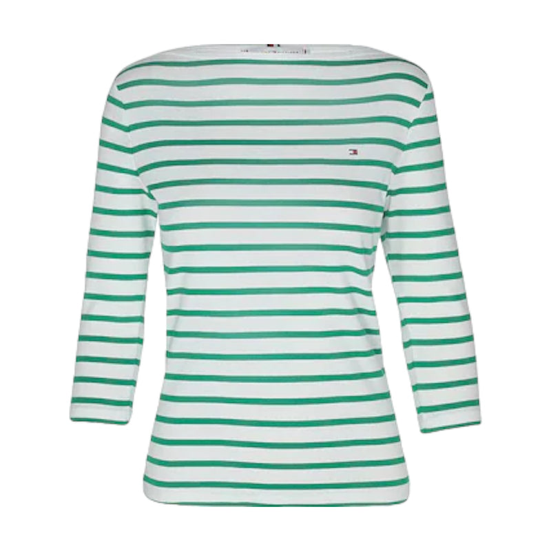 Maglie a manica lunga Donna Tommy Hilfiger - New Cody Slim Boat-Nk 3/4Slv - Verde