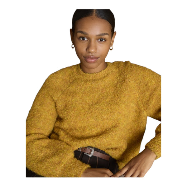 Maglioni Donna Surkana - Maglione girocollo con maniche raglan a sbuffo - Senape