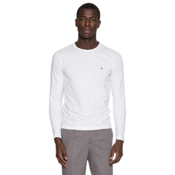 T-shirt Uomo Tommy Hilfiger - Stretch Slim Fit Long Sleeve Tee - Bianco