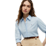 Camicie Donna Tommy Hilfiger - Ess Poplin Regular Shirt - Celeste