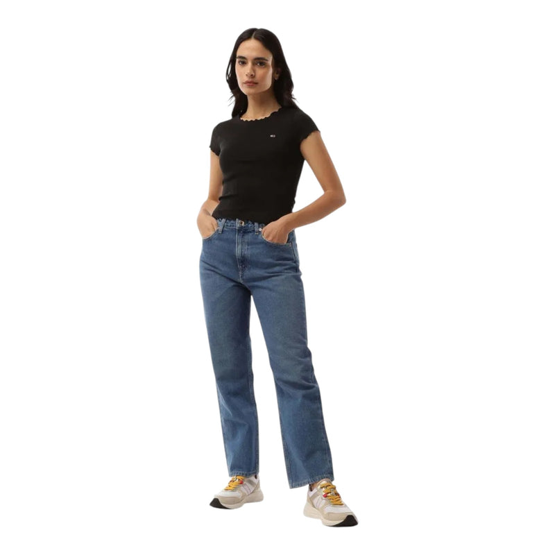 T-shirt Donna Tommy Hilfiger - Tjw Sh Slim Babylock Tee Ext - Nero