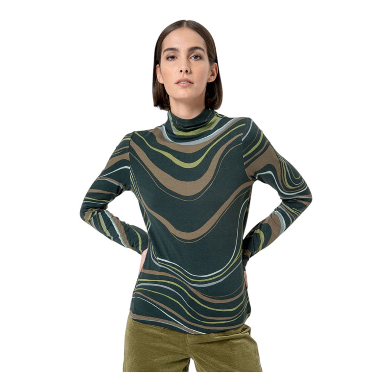 Maglie Donna Surkana - T-shirt con scollo Perkins, maniche lunghe - Verde