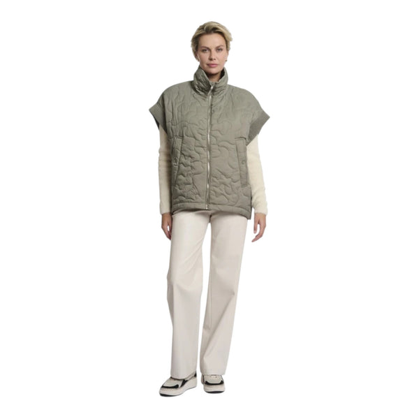 Gilet Donna RINO & PELLE - Quilted cape with zipper closure - Verde