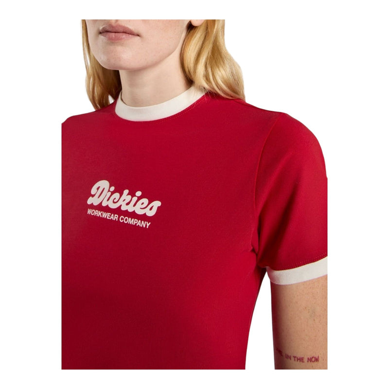 T-shirt Donna Dickies - Lewistown Ringer Ss Tee W - Rosso