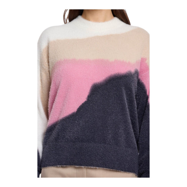 Maglioni Donna RINO & PELLE - Round neck sweater with colour print - Multicolore