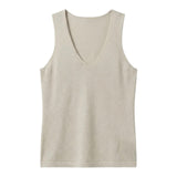 Canotte e top Donna Surkana - Top a spalline con scollo a V - Avorio