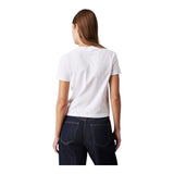 T-shirt Donna Calvin Klein - Script Institutional Baby Tee - Bianco