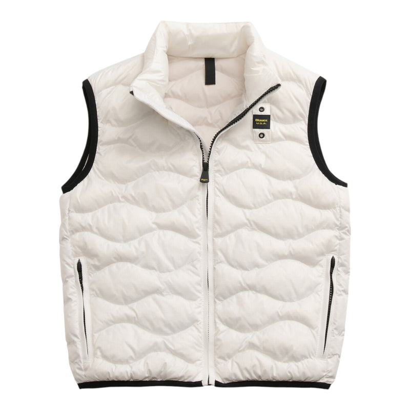 Gilet Ragazzo Blauer - Danny Junior Smanicati Imbottito Ovatta - Bianco