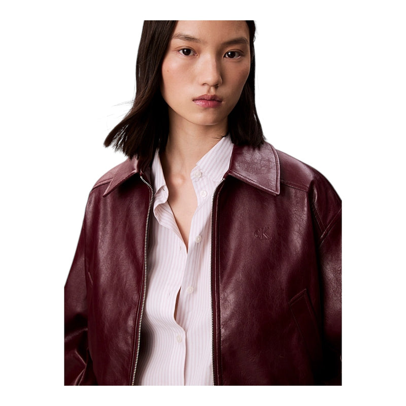 Giubbini Donna Calvin Klein - A-Crppd Crnkl Fx Lth - Bordeaux