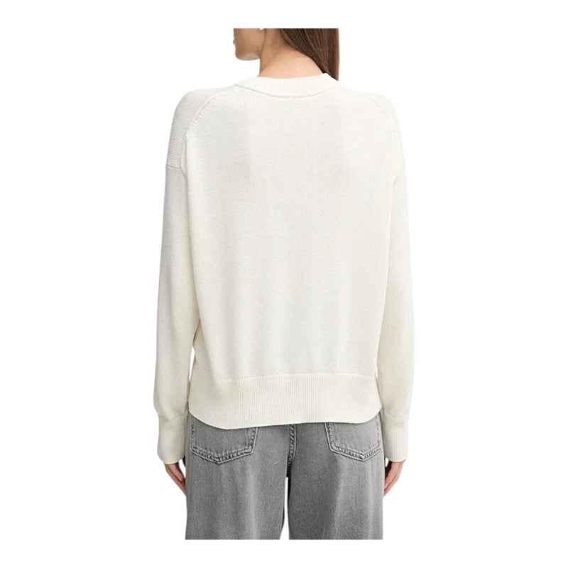 Maglie Donna Calvin Klein - Cotton Graphic Pullover - Panna