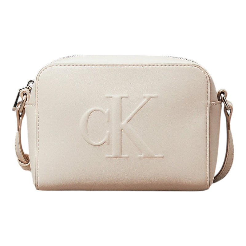 Borse a spalla Donna Calvin Klein - Sculpted Camera Bag Deboss - Panna