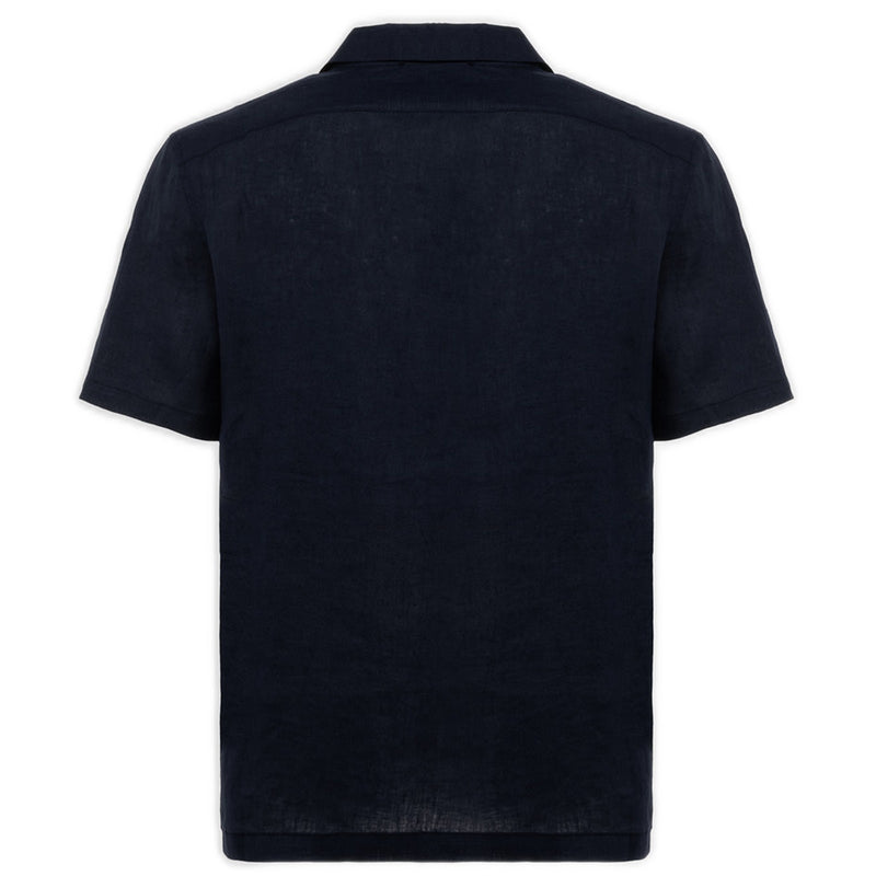 Camicie casual Uomo Alpha Studio - Camicia Bowling M/M Lino Navetta - Blu