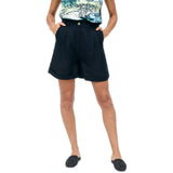 Pantaloncini Donna Surkana - Shorts Con Elastico In Vita - Nero