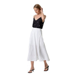 Gonne casual Donna Surkana - Gonna lunga a trapezio con cuciture - Bianco