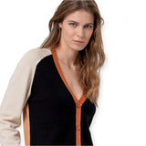 Cardigan Donna Surkana - Cardigan a scollo a V con contrasti - Multicolore