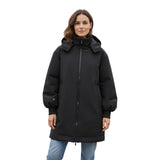 Giubbini Donna MACRON CLUB HOUSE - Mch Fcf Wmn Essy Padded Long Rainjkt Blk - Nero