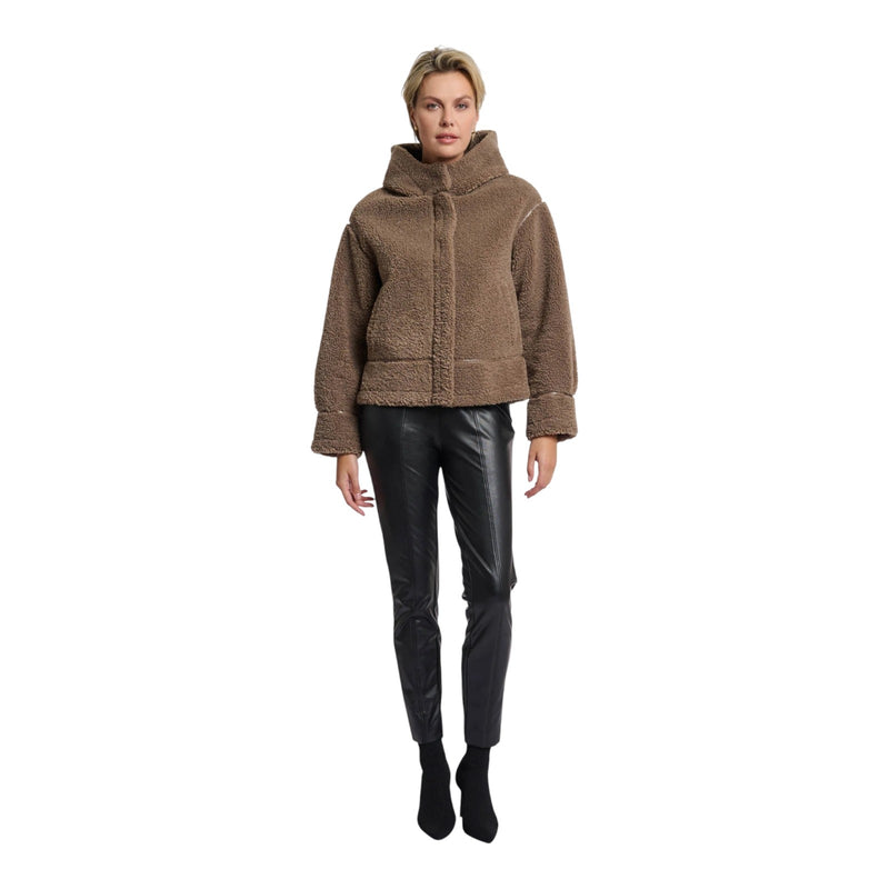 Giubbini Donna RINO & PELLE - Hooded faux shearling jacket - Beige