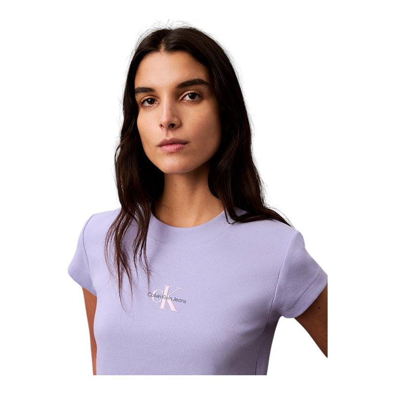 T-shirt Donna Calvin Klein - Monogram Baby Tee - Viola