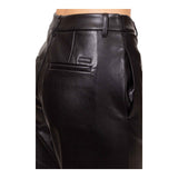 Pantaloni Donna Calvin Klein - Faux Leather Straight Pant - Nero