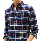 Camicie Uomo Tommy Hilfiger - Brushed Oxford Check Rf Shirt - Azzurro