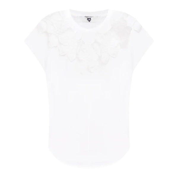 Canotte Donna Twinset - Top Con Patch - Bianco