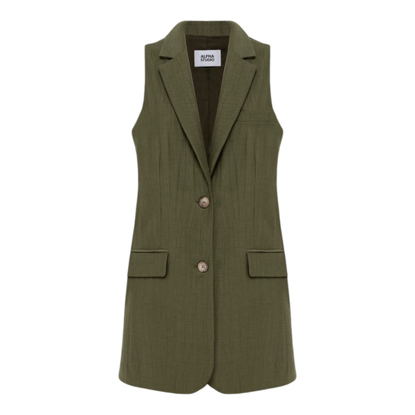 Gilet Donna Alpha Studio - Gilet Tailoring - Verde militare
