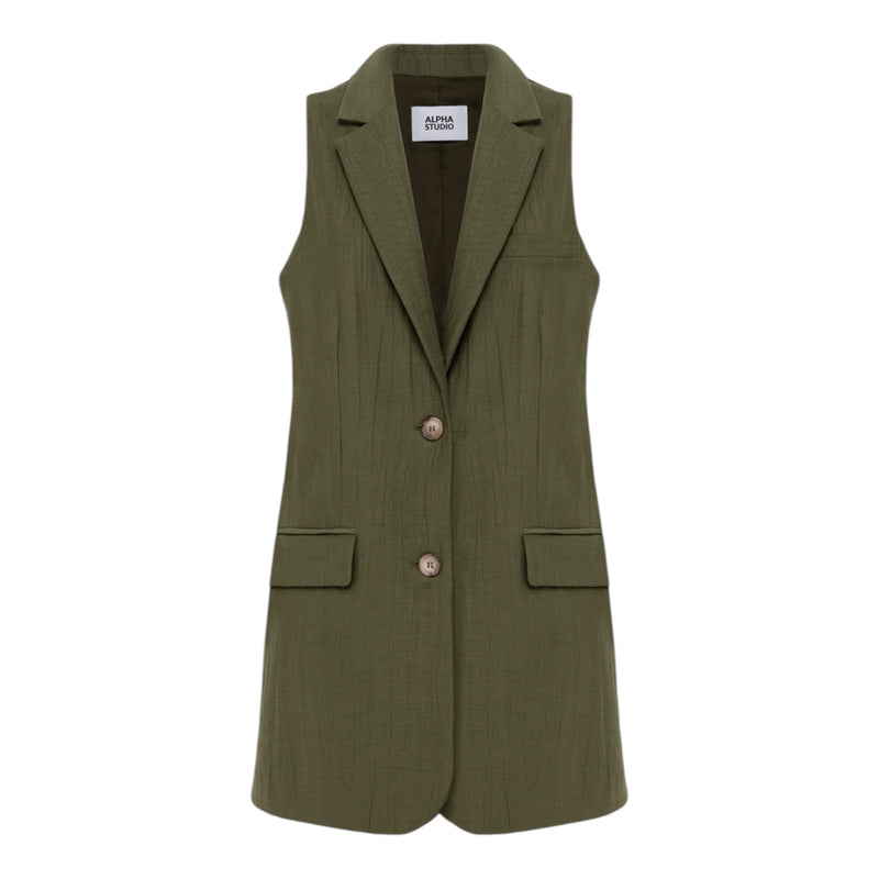 Gilet Donna Alpha Studio - Gilet Tailoring - Verde militare