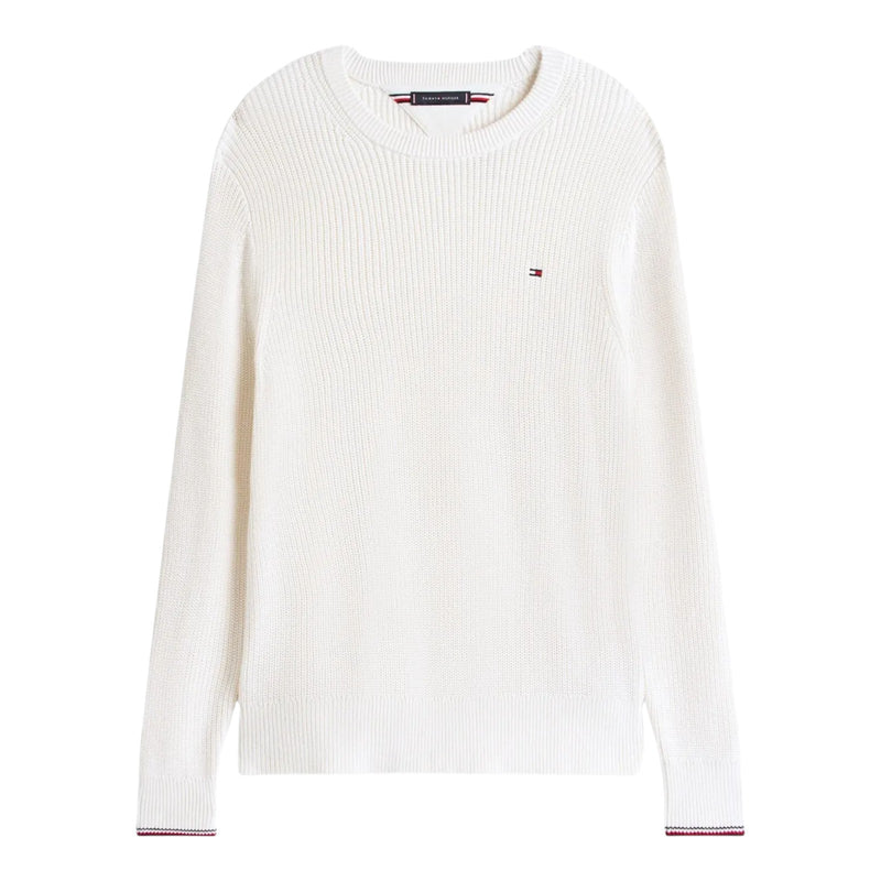 Maglie a manica lunga Uomo Tommy Hilfiger - Rwb Rib Crew Neck - Panna
