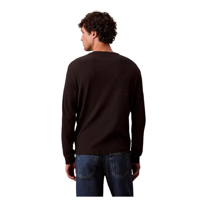 Maglie Uomo Calvin Klein - Ls Eu Badge 350Terry Cn Swtshrt - Nero