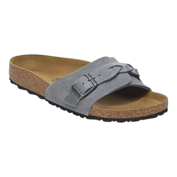 Sandali Donna Birkenstock - Oita Braided basalt gray, Suede Leather - Grigio
