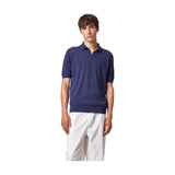 Polo Uomo Alpha Studio - Polo V M/M Cotton Crepe - Denim