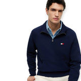 Felpe senza cappuccio Uomo Tommy Hilfiger - Tommy Flag Elevated 1/4 Zip - Blu