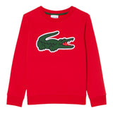 Felpe senza cappuccio Ragazzo Lacoste - Lcn Pique Applique Fleece Crew - Rosso