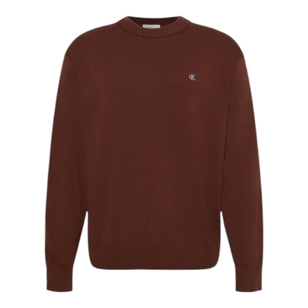 Maglie Uomo Calvin Klein - Ls Ez Cotton Crewnk Sweater 12Gg - Marrone