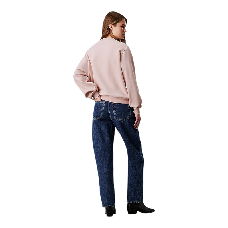 Felpe senza cappuccio Donna Calvin Klein - Chenille Monologo Crewneck - Rosa