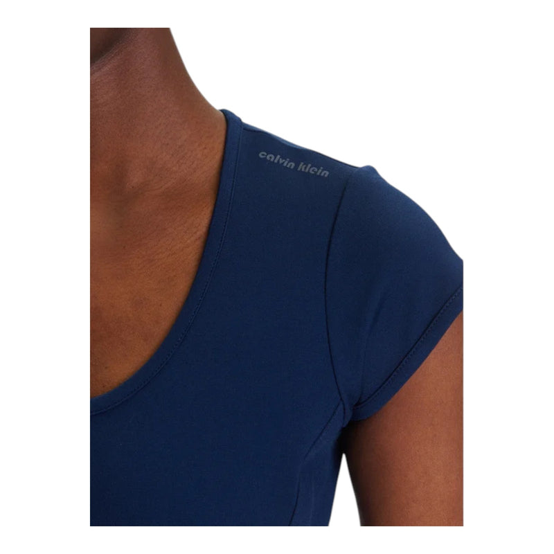 Vestiti casual Donna Calvin Klein - Punto Milano Ss Scoop Nk Dress - Blu