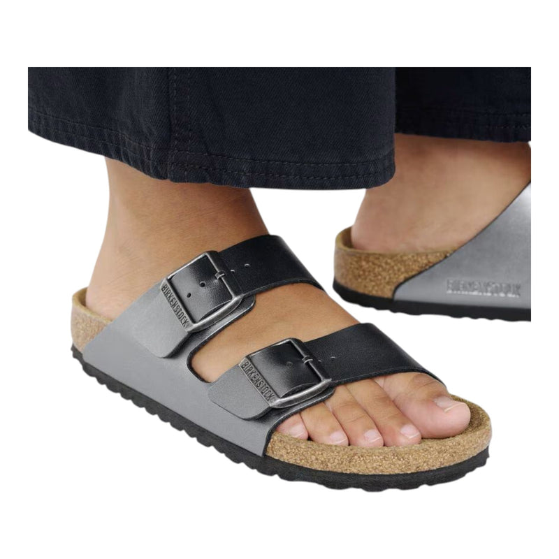 Sandali Unisex Birkenstock - Arizona metallic black, Birko Flor - Nero