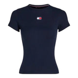 T-shirt Donna Tommy Hilfiger - Tjw Slim Badge Rib Tee - Blu