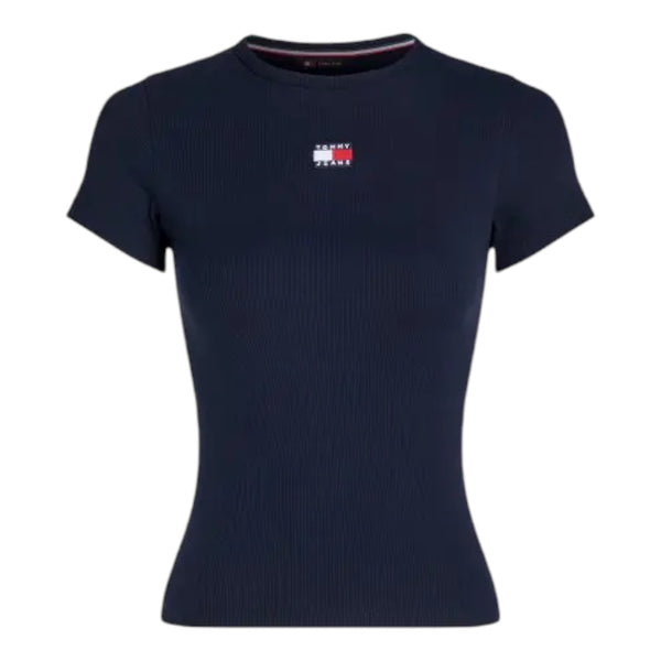 T-shirt Donna Tommy Hilfiger - Tjw Slim Badge Rib Tee - Blu