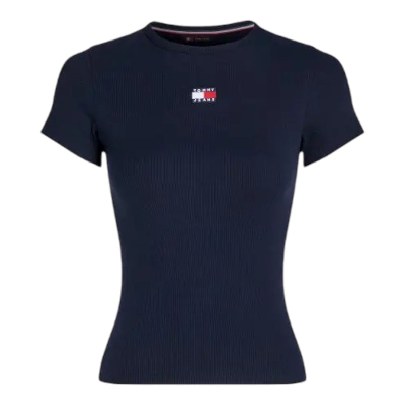 T-shirt Donna Tommy Hilfiger - Tjw Slim Badge Rib Tee - Blu