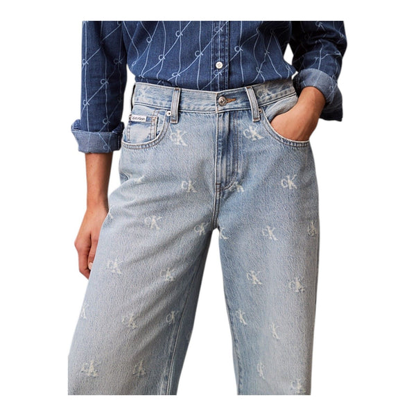 Jeans Donna Calvin Klein - Th Wd Lg Ck Dstrssd - Denim