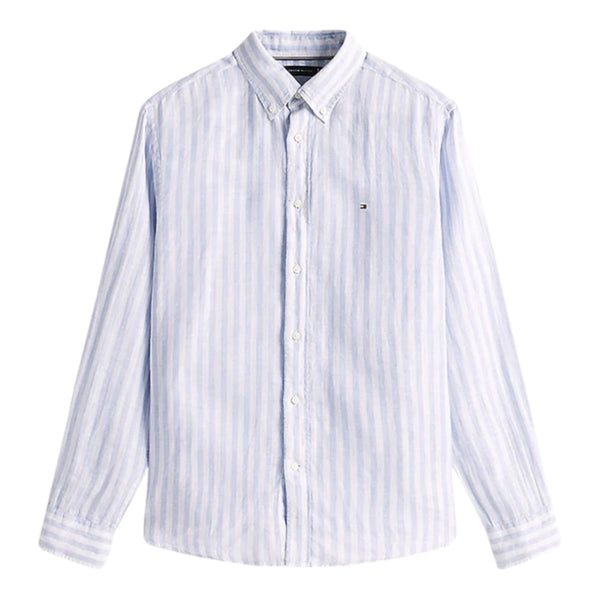 Camicie casual Uomo Tommy Hilfiger - Pigment Dyed Li Solid Rf Shirt - Azzurro