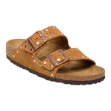 Sandali Unisex Birkenstock - Arizona Rivet Suede Leather - Cammello