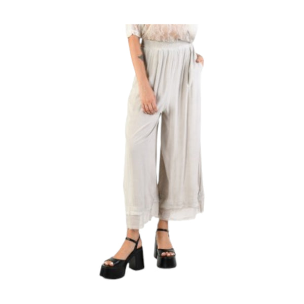 Pantaloni Donna Sanctamuerte - Pantalone Palazzo - Avorio