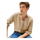 Camicie casual Uomo Tommy Hilfiger - Pigment Dyed Li Solid Rf Shirt - Beige
