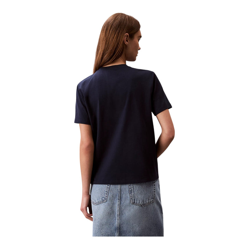 T-shirt Donna Calvin Klein - Hr Ss Clssc Mnlg Cnc - Blu
