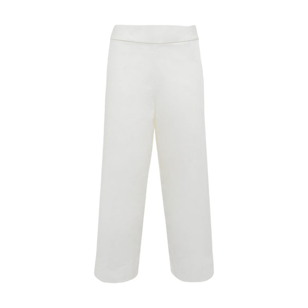 Pantaloni Donna Alpha Studio - Pantalone Garconne Popeline Pesante - Bianco