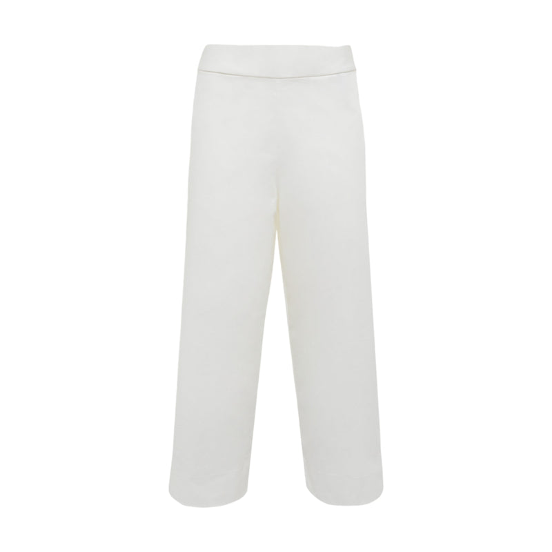 Pantaloni Donna Alpha Studio - Pantalone Garconne Popeline Pesante - Bianco