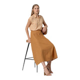 Gonne casual Donna Surkana - Gonna lunga a trapezio con cuciture - Cammello