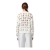 Pullover filo Donna Alpha Studio - Giro M/L Boxy - Panna